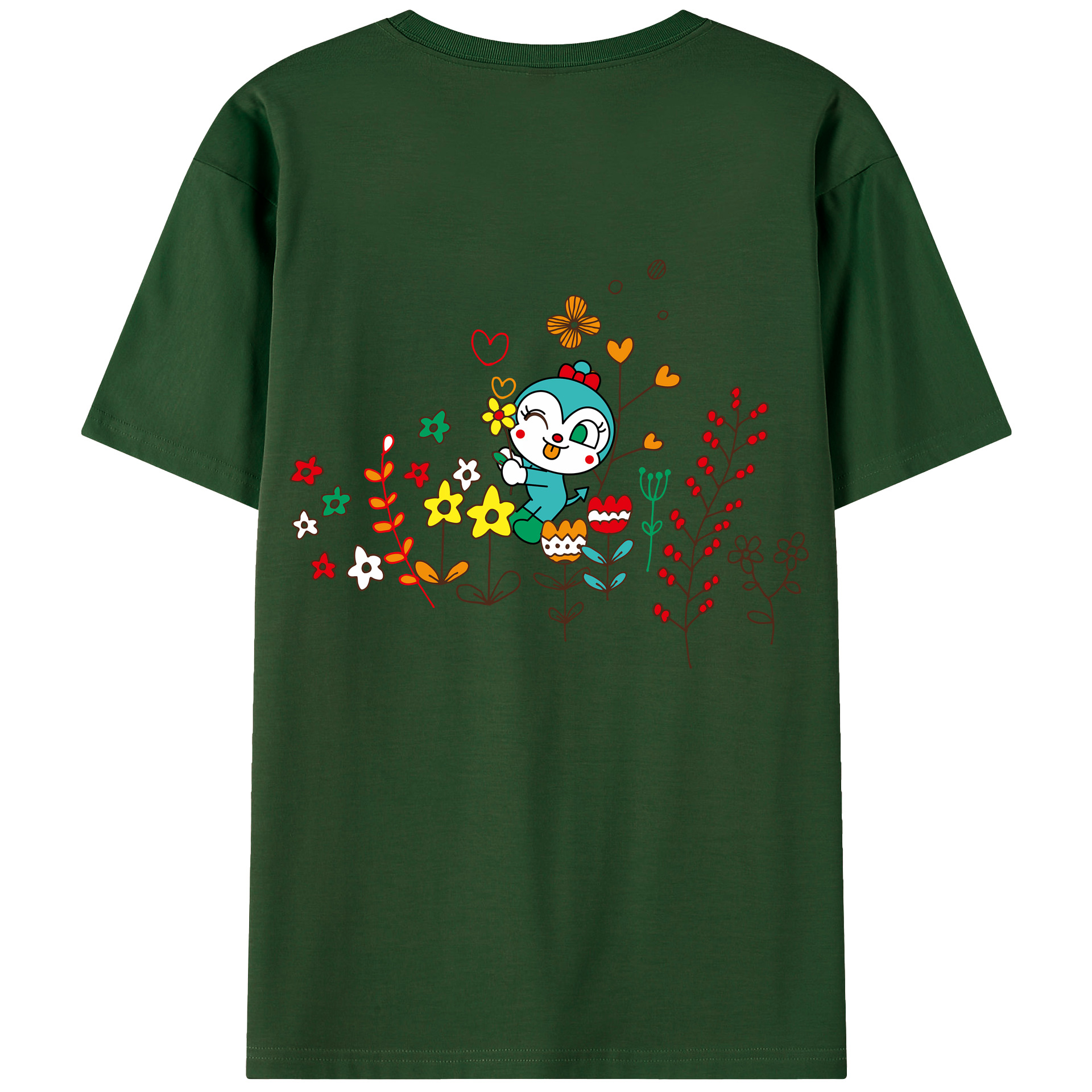 （画像用） アンパンマン Anpanman 綿100％半袖Tシャツ（背面プリント）